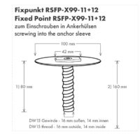 Fixpunkt für dreh-u. schwenkbare Prismen und Reflexmarken – 80 mm RSFP-X99-11