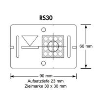 Vermessungsplakette KOMBI mit Zielmarke (RS31) – grau – selbstklebend